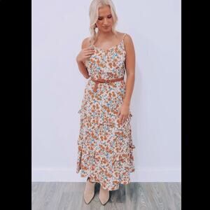 Hopes Floral Midi Dress Small